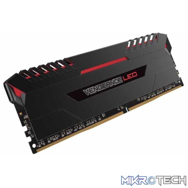 Corsair VenGeance 32Gb(8Gbx4) DDR4-3000 (pc4-24000) CL15 1.35v Desktop Memory Module with (Red led) black heatsink - Image 3
